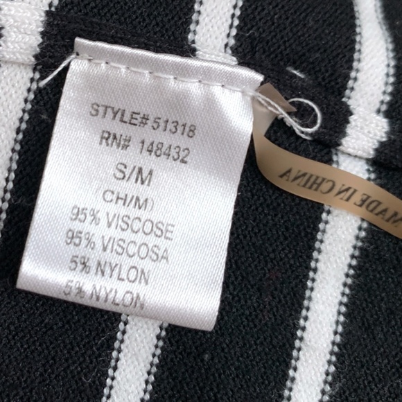 Bajee Collection by BeCool Women's Cardigan Small/Medium Black White Sweater - Picture 5 of 6